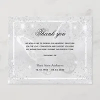 Sympathy silver butterfly thank you card