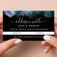 Holographic Alcohol Ink Modern Appointment Card