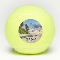 Tropical Island Beach Sunset Get Lost Tennis Balls