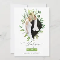 Watercolor Forest Woodland Greenery Wedding Thank You Card