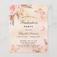 Pampas butterflies boho budget Graduation Party