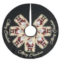 Retro Santa Christmas Brushed Polyester Tree Skirt