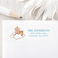 Baby Boy Teddy Bear Cloud Return Addressr Label