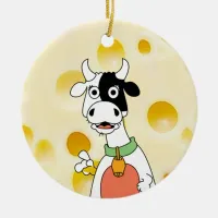 Personalized Wisconsin Cheese Head Funny Christmas Ceramic Ornament