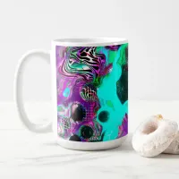 Purple, Teal, Blue, Black Colorful Abstract Fluid  Coffee Mug