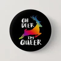 Oh Deer Queer Pride Minimal Artistic Style  Button