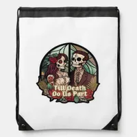 Valentines Till Death Do Us Part Classic Drawstring Bag