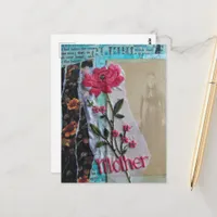 Mother Mixed Media Collage Postcard