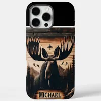 Wood burned Moose Portrait iPhone 16 Pro Max Case