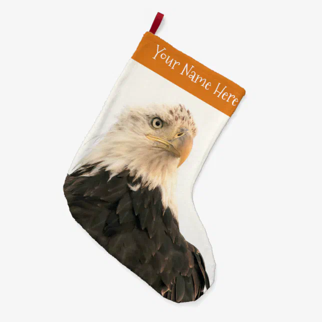 Bald Eagle Fading into the Smoky Sky Large Christmas Stocking