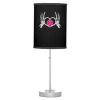 Skeleton Hands Heart Sign Funny Pickle Valentine's Table Lamp