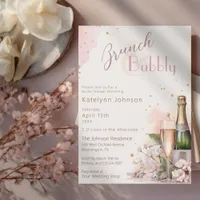 Pink Brunch and Bubbly Champagne Bridal Shower Invitation