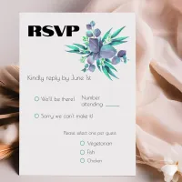 Bold Lavender & Bright Green Floral Wedding RSVP Card