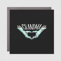 Grandma Zombie Hand Heart Halloween Costume Family Car Magnet