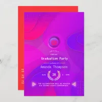 Geometric Virtual Graduation Party Invitation