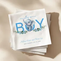 It’s a Boy Elephant Baby Shower Napkins – Blue Wat