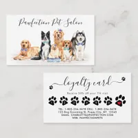 Adorable Dogs Pet Sitter Dog Groomer Business Loyalty Card