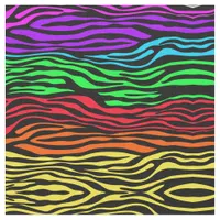 Abstract Zebra Rainbow Colors Fabric