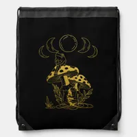 Aesthetic Goblincore And Cottagecore Mushroom Crea Drawstring Bag
