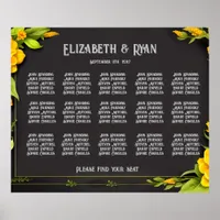 Elegant Yellow Floral Wedding Table Plan  Poster