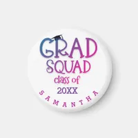 Trendy Grad Squad Name Year Purple Pink Graduate Magnet