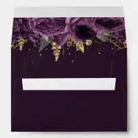 Purple Gold Floral Elegant Envelope