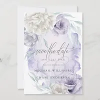 Elegant Rustic Flowers Lilac Ivory Invitation