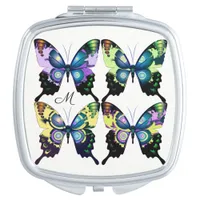 Morpho Blue   Elegant Butterflies Illustration Compact Mirror