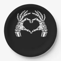Skeleton Heart Hands Sign Halloween Costume Viral  Paper Plates