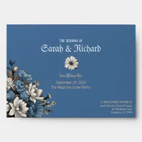 Elegant Slate Blue Floral Wedding | Navy Wedding Envelope