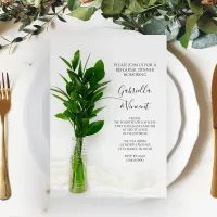 Greenery on White Wedding Rehearsal Dinner Invitation