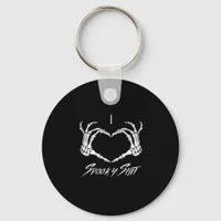 Spooky Classic - Skeleton Hands Heart Keychain