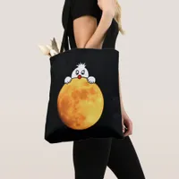 Cute man in the moon tote bag