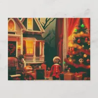 Retro Christmas Horror Postcard