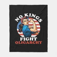 No Kings Oligarchy Retro Classic Fleece Blanket
