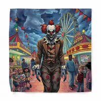 Spooky Clown at Carnival Comic Style Bandana