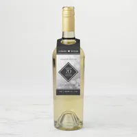 Elegant 70th Platinum Wedding Anniversary Bottle Hanger Tag