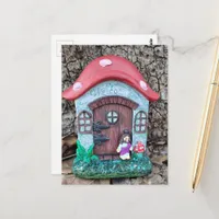 Random Jesus Found in the Woods in a Fairy House Postcard