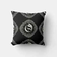 Elegant Goth Initial O Throw Pillow