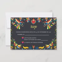 Colorful Cinco de Mayo Fiesta Spanish Wedding RSVP Card