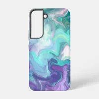 Purple and Blue Abstract Faux Marble Samsung Galaxy S22 Case