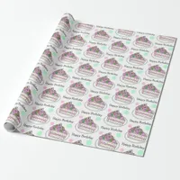 Pretty Happy Birthday | Birthday Cake Flowers  Wrapping Paper