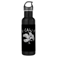 F-Caw-F Raven Vintage Graphic Stainless Steel Water Bottle