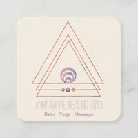 Spiritual New Age and Metaphysical | Purple Gold Square Business Card