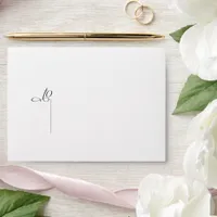 Modern Simple Black & White Wedding Envelope