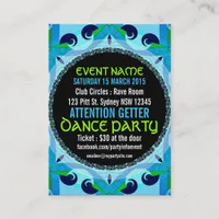 Blue Deco EVENT PARTY  Mini Flyers Business Card