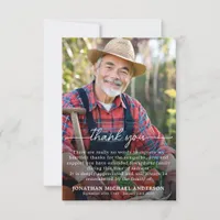 Simple Funeral Photo Personalized Remembrance  Thank You Card