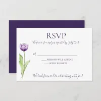 Minimalist Deep Purple Single Tulip Wedding