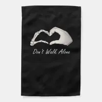Don't Walk White Classic Skeleton Hands Hearts Garden Flag