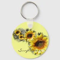 Sunflowers in a Row Keychain